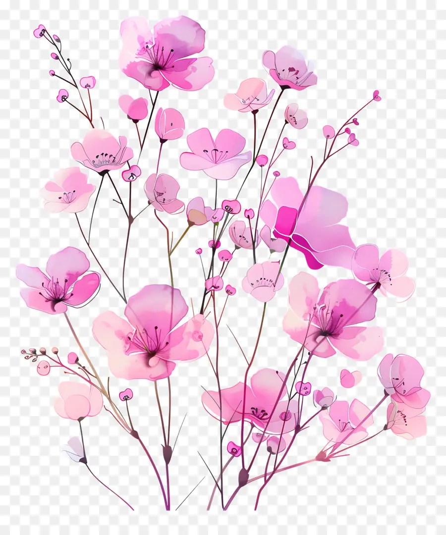 Pembe çiçekler，Solmuş PNG