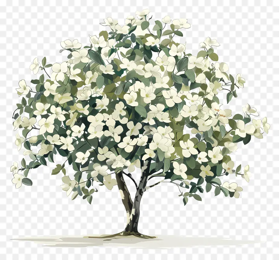 Kızılcık Ağacı，Beyaz çiçekler PNG