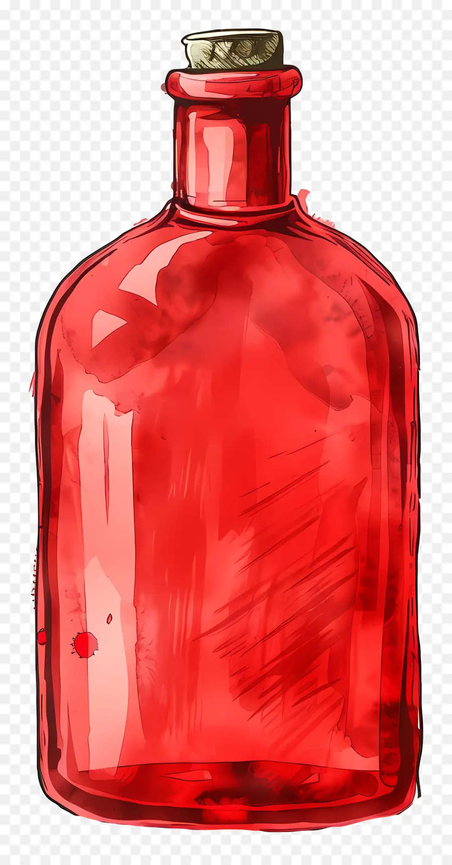 Kırmızı şişe，Vintage Cam şişe PNG