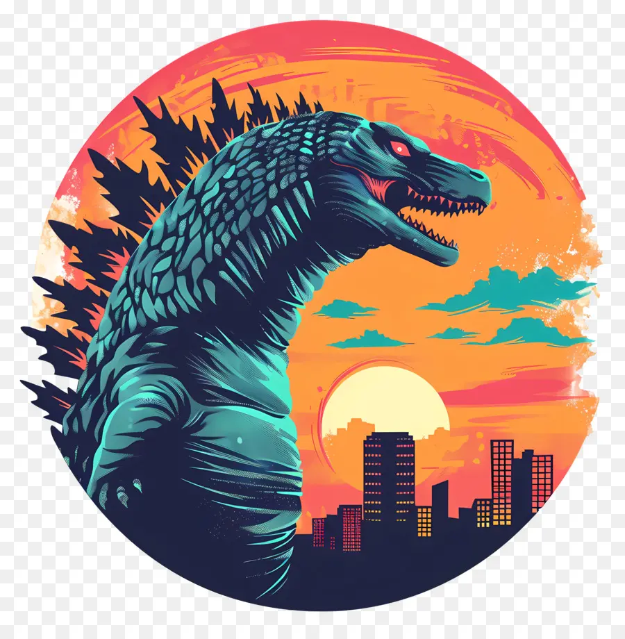 Godzilla，şehir Silüeti PNG