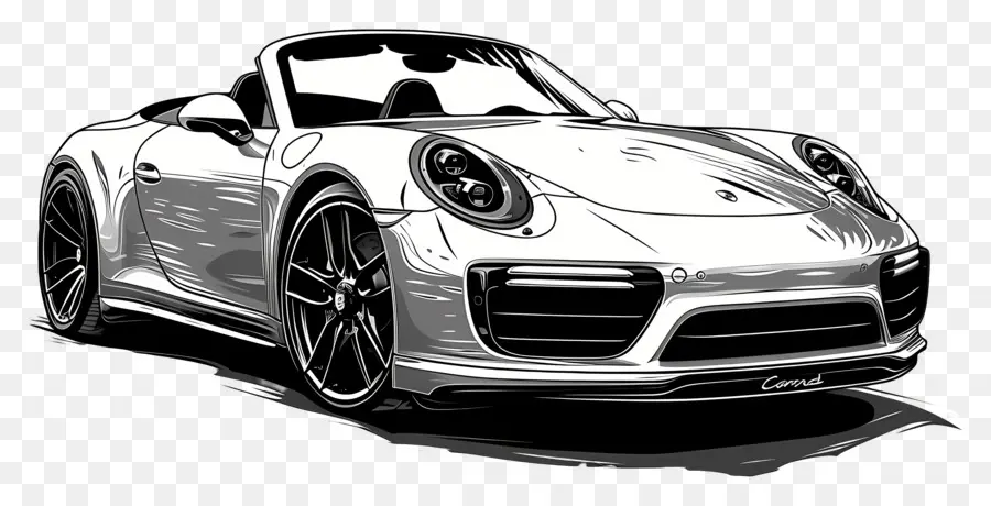 Porsche Silueti，Lüks Spor Araba PNG