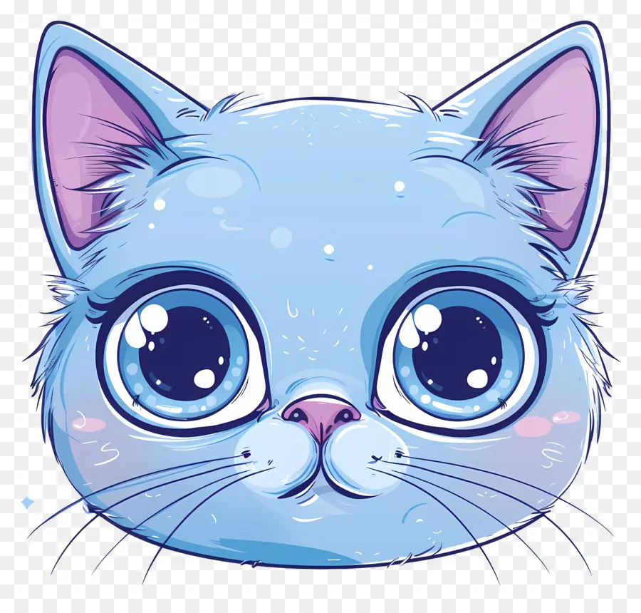 Mavi Kedi Yüzü，Karikatür Kedi PNG