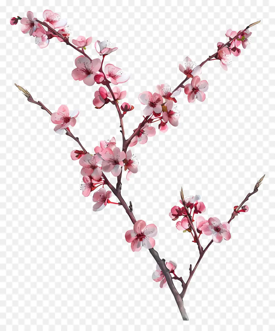 Çiçek Açan Kiraz Ağacı Dalı，Kiraz çiçeği PNG