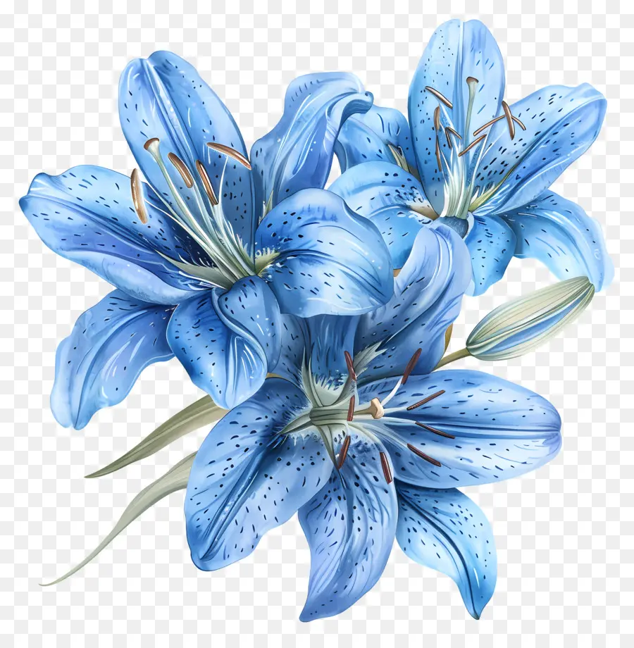 Zambak，Mavi çiçek PNG