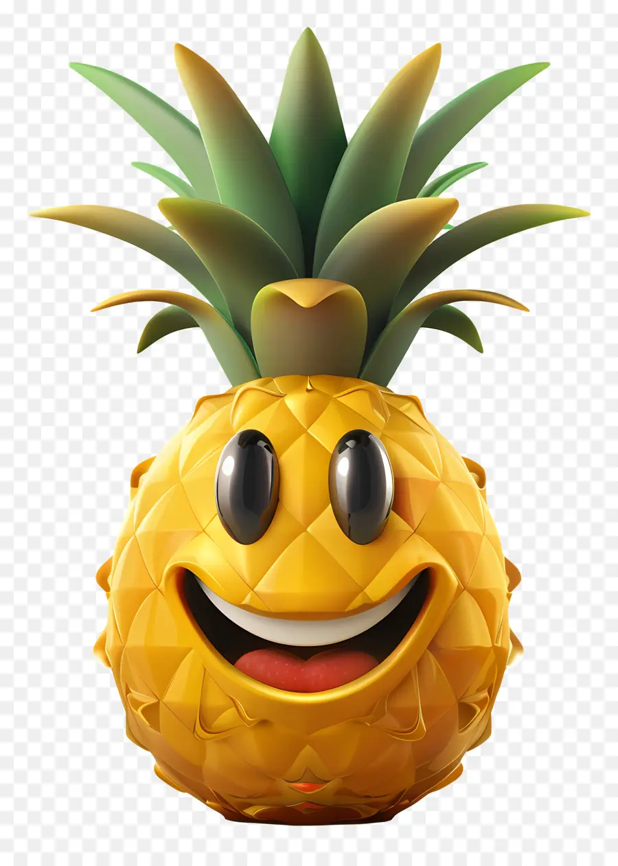 3d Karikatür Meyve，Ananas PNG