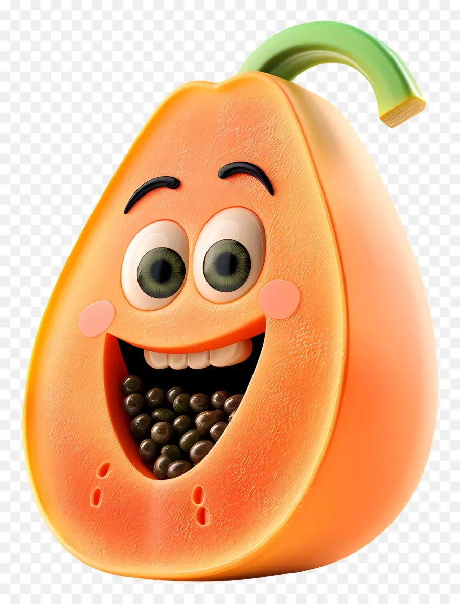 3d Karikatür Meyve，Animasyonlu Papaya PNG