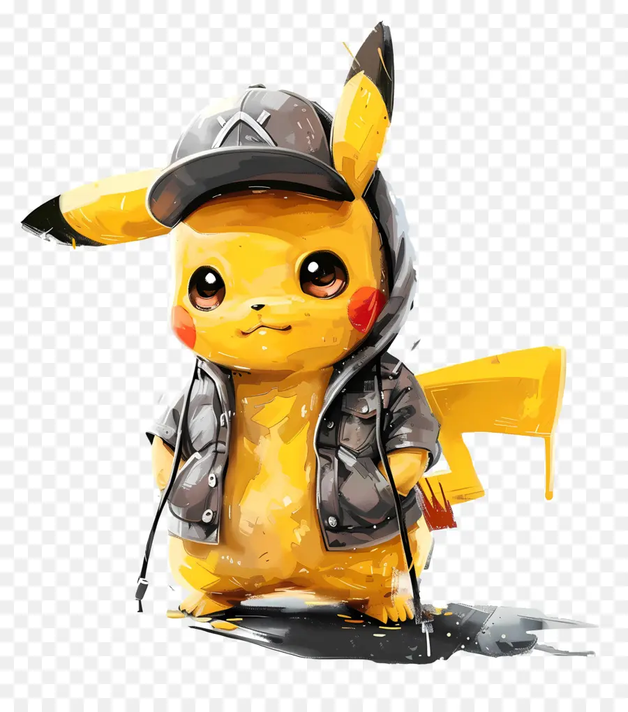 Pikaçu，Yağmurluklu Pikachu PNG