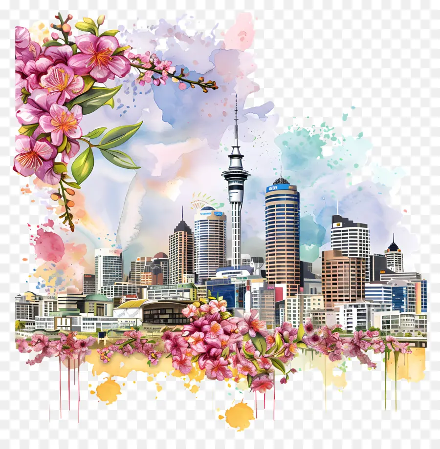 Auckland Skyline，şehir Silüeti PNG