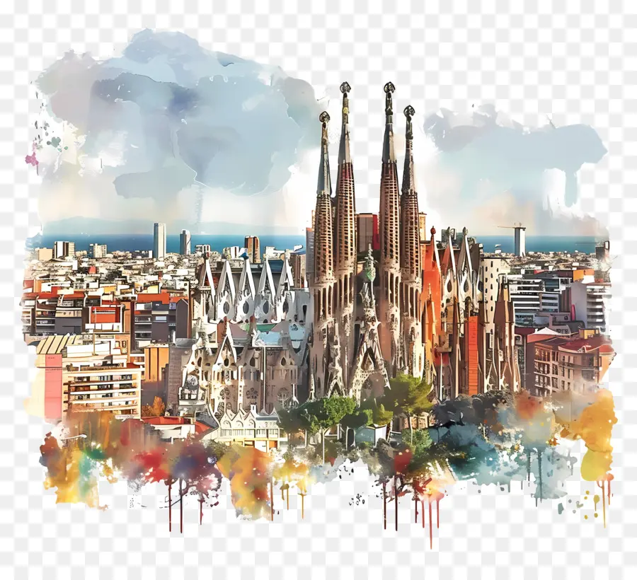 Barselona Silueti，Barselona Katedrali PNG