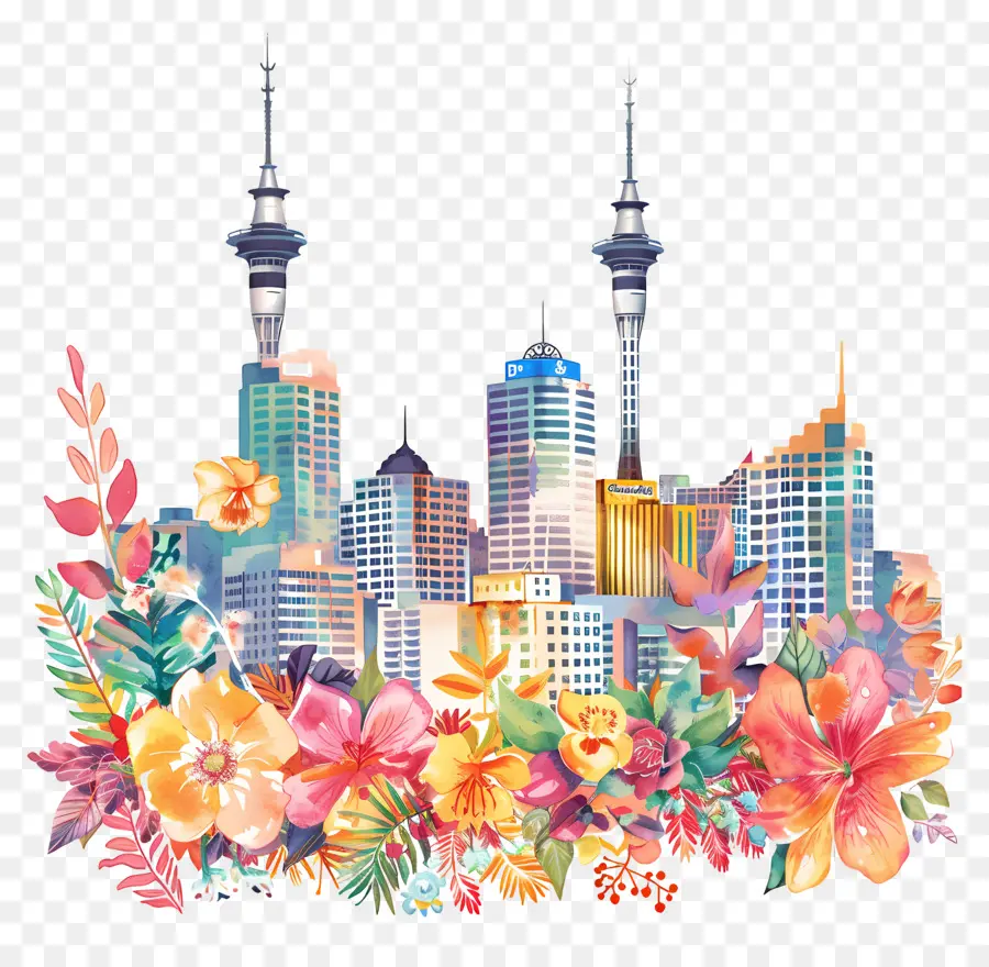 Auckland Skyline，şehir Silüeti PNG