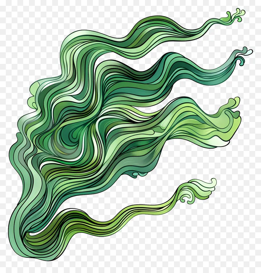 Dalgalı çizgi，Yeşil Resim PNG