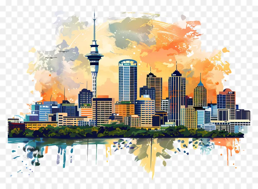 Auckland Skyline，şehir PNG