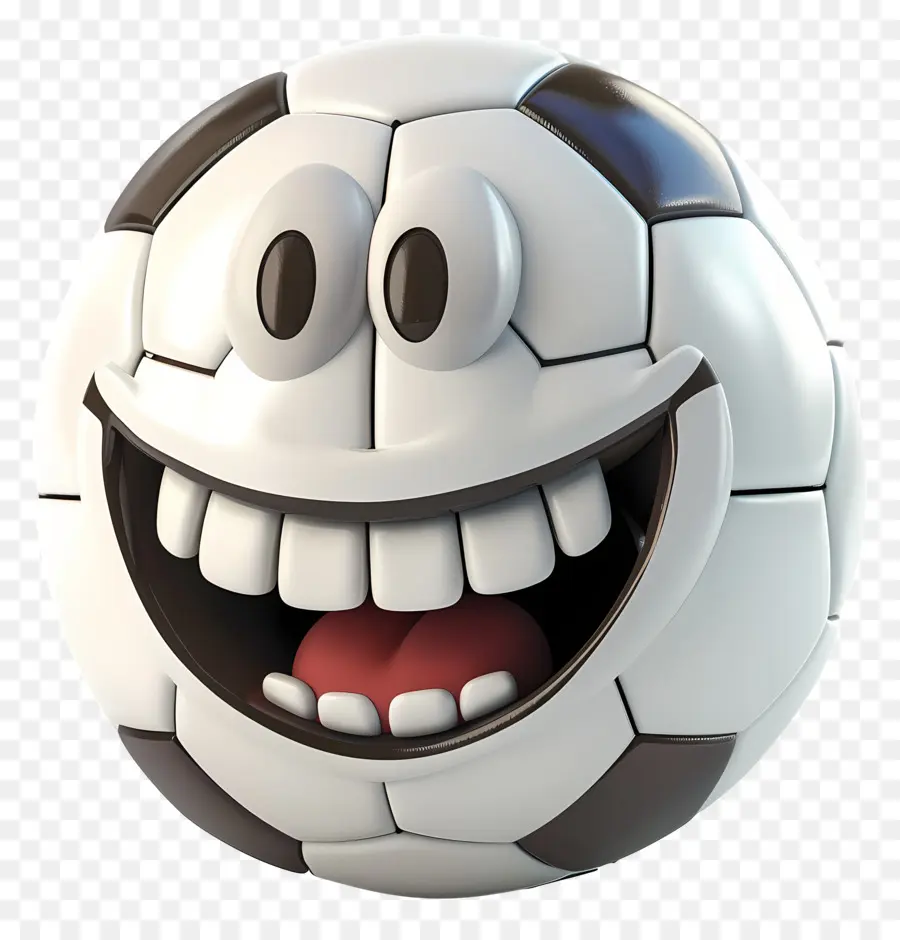 3d Karikatür Topu，Gülümseyen Futbol Topu PNG