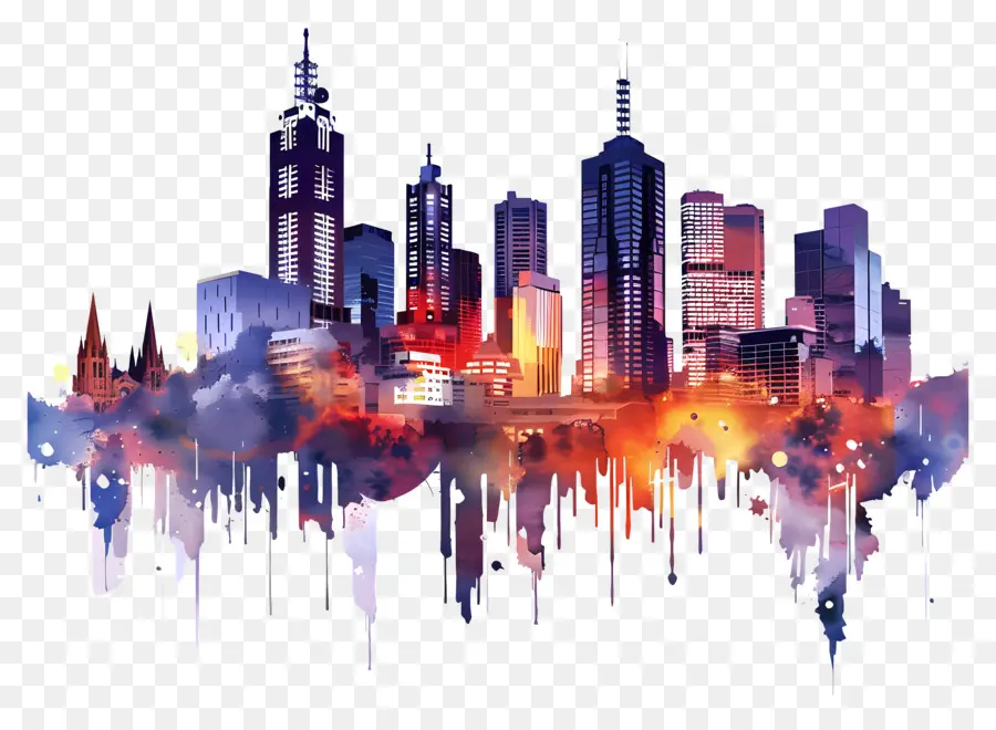 Melbourne City Skyline，Ufuk PNG