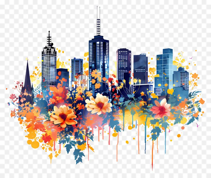 Melbourne City Skyline，Suluboya Skyline PNG