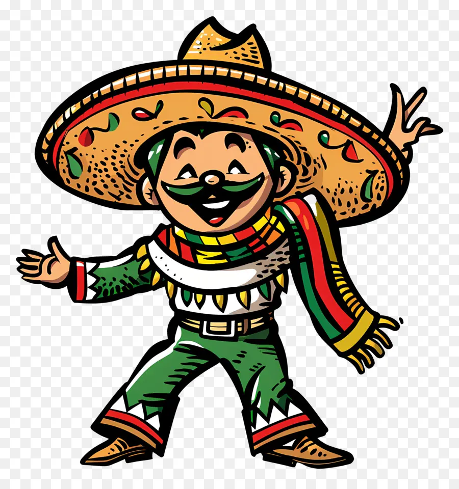 Cinco De Mayo，Sombrero'lu Adam PNG