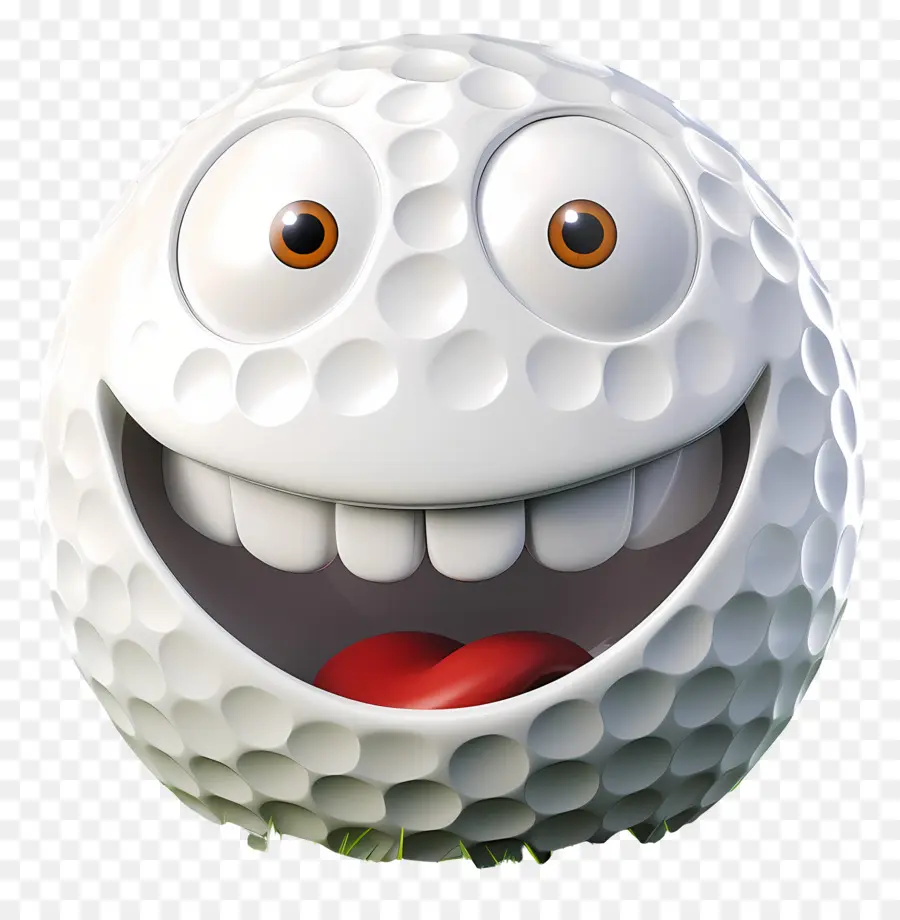 3d Karikatür Topu，Gülümseyen Golf Topu PNG