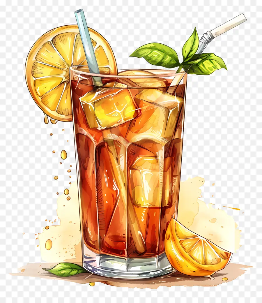Buzlu çay，Limon Dilimleri PNG