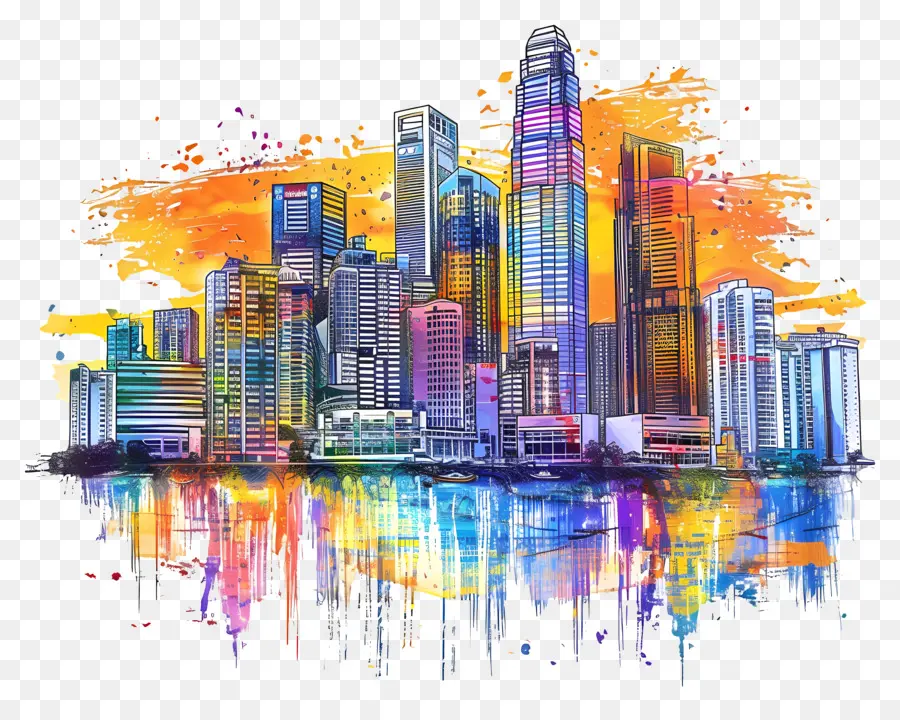 Manila Skyline，Renkli Skyline PNG