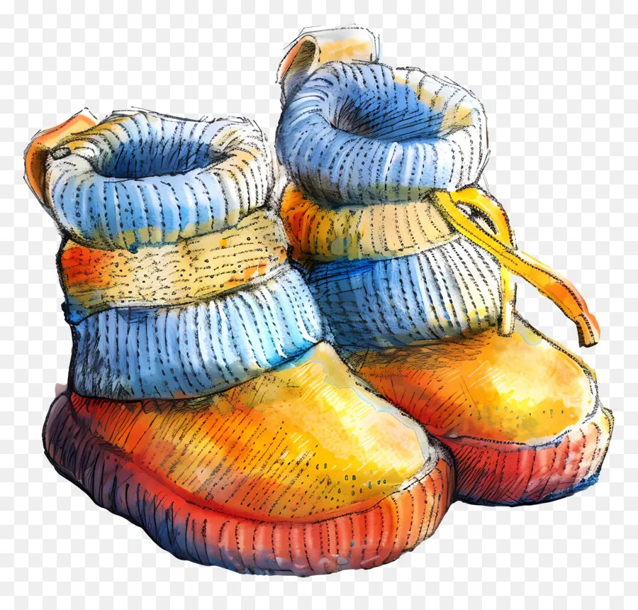 Bebek Patik，örme Ayakkabılar PNG