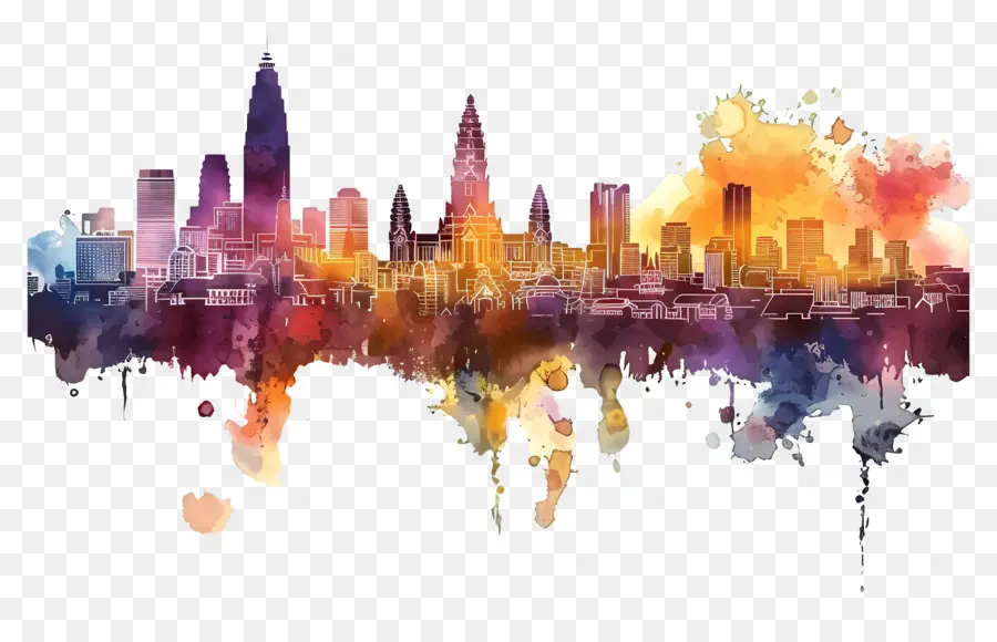 Bangkok Skyline，şehir Silüeti PNG