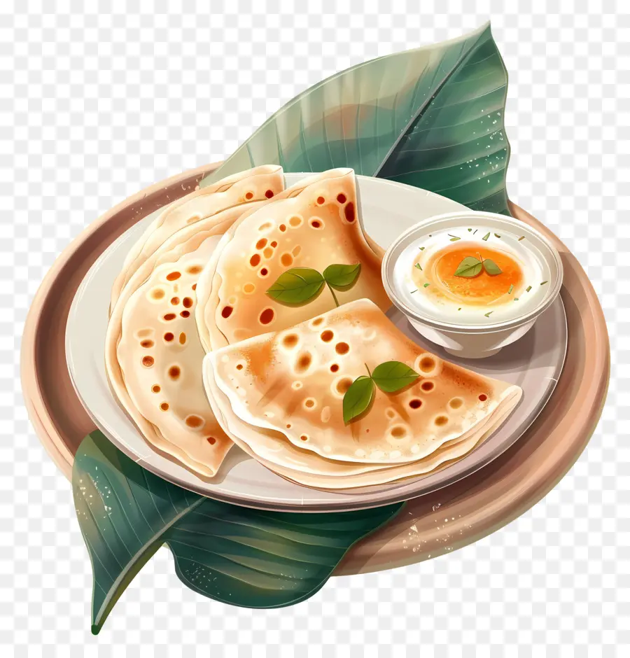 Dosa，Hint Turşusu Ile Dosa PNG