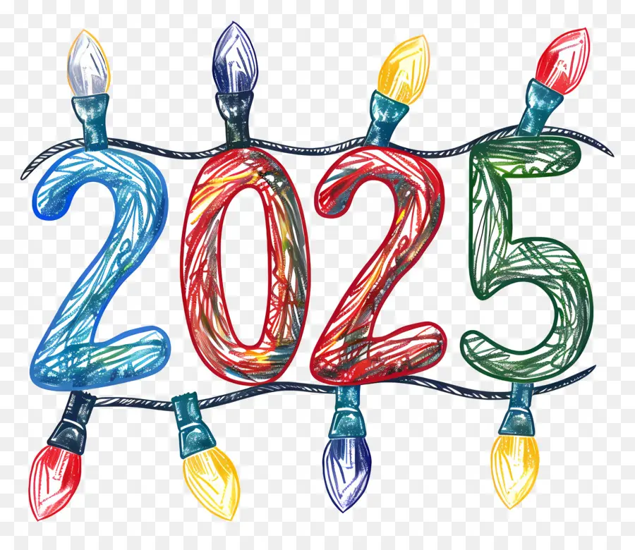 Yeni Yıl 2025，Noel ışıkları PNG