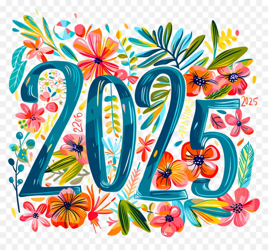 Yeni Yıl 2025，çiçek Aranjmanı PNG