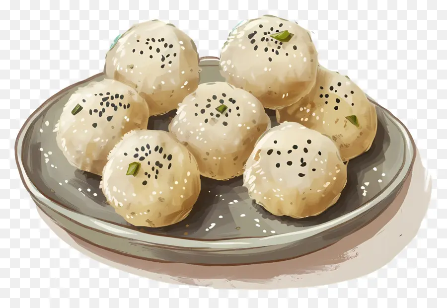 Rava Ladoo，Buharda Pişirilmiş Çörekler PNG