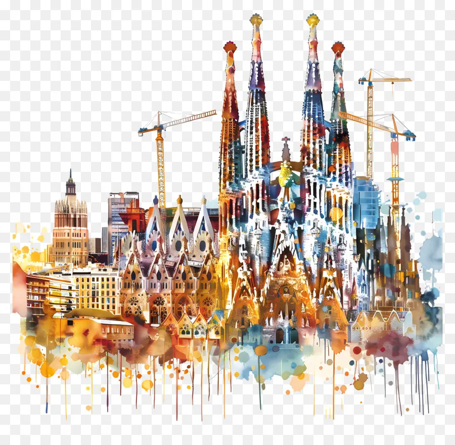 Barcelona City Skyline，şehir Silüeti PNG