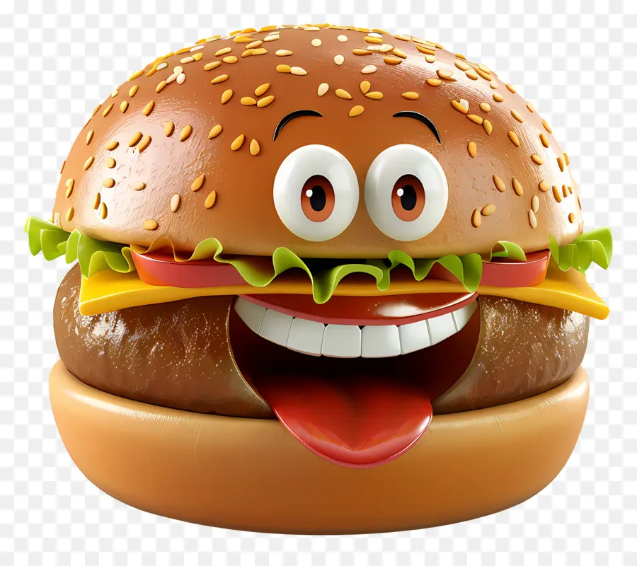 3d Karikatür Yemekleri，Hamburger PNG