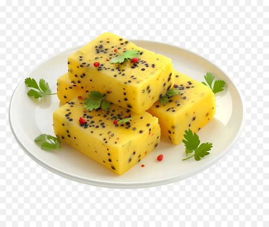 Dhokla Yemek，Sarı Meyve PNG