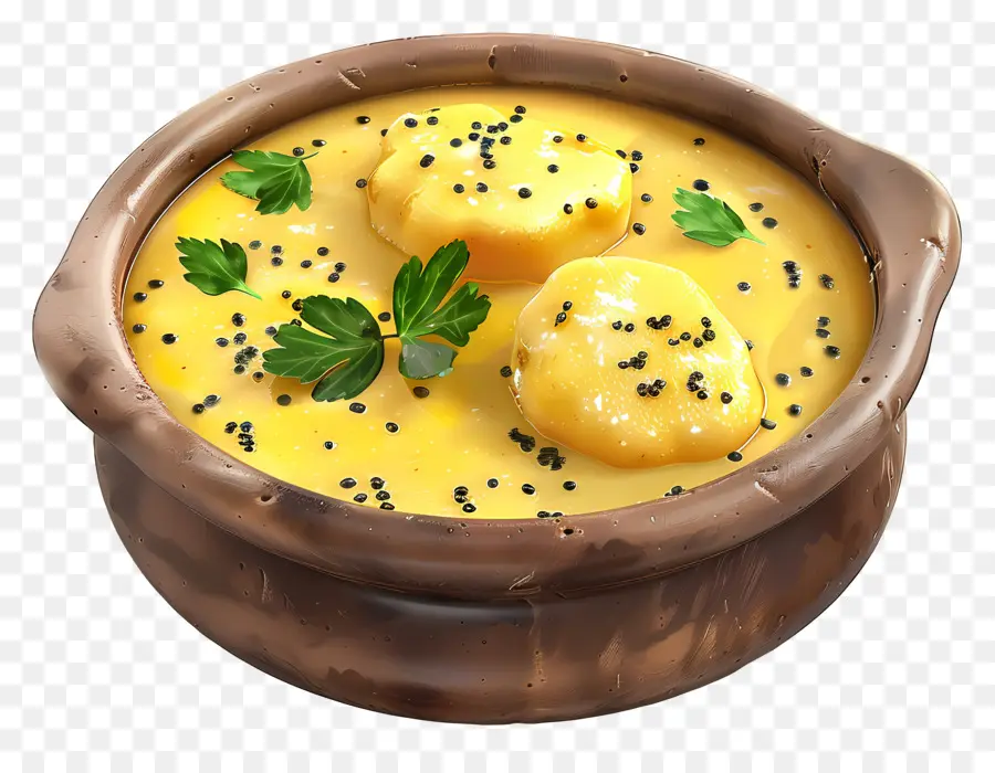 Dhokla Yemeği，Sarı Köri PNG