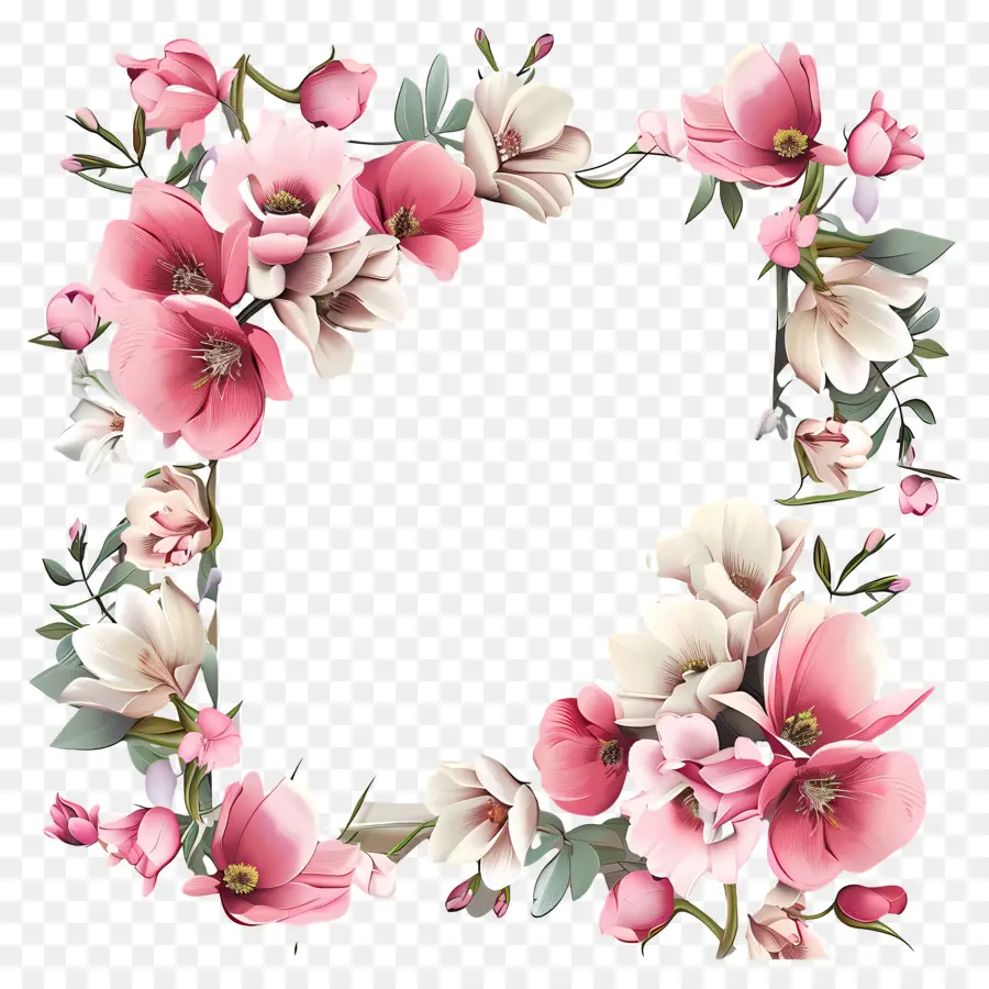 Anneler Günü，Pembe Ve Beyaz çiçekler PNG