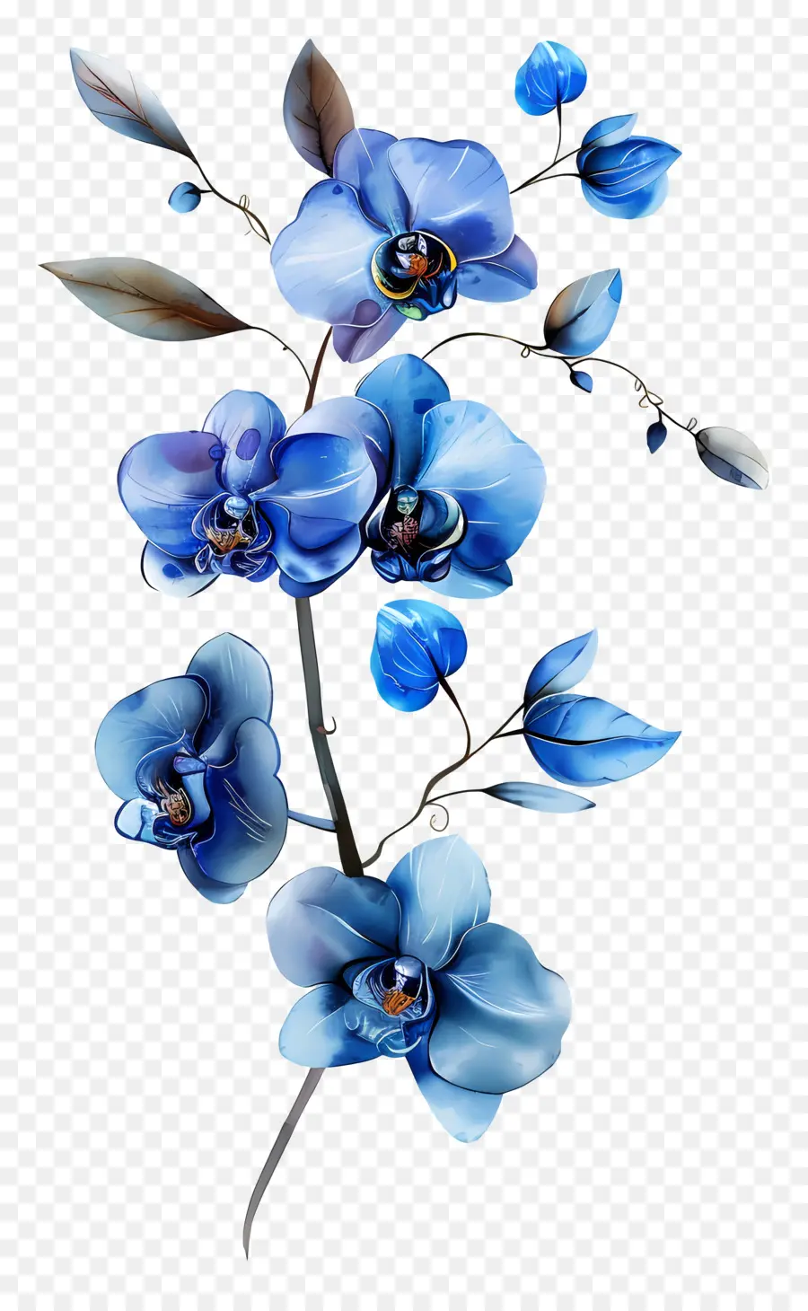 Mavi Orkide，Buket PNG