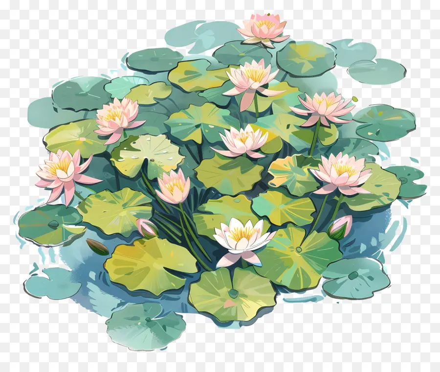 Su Zambakları，Pembe Lotus Çiçekleri PNG