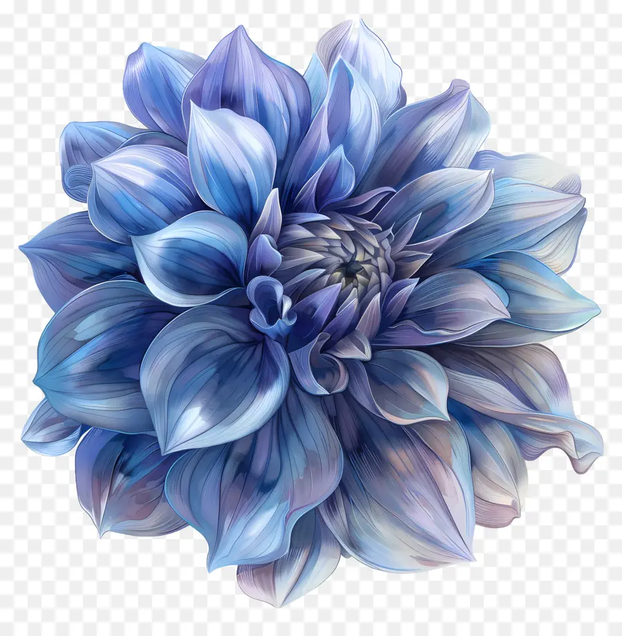 Mavi Dahlia Çiçeği，Dijital Resim PNG
