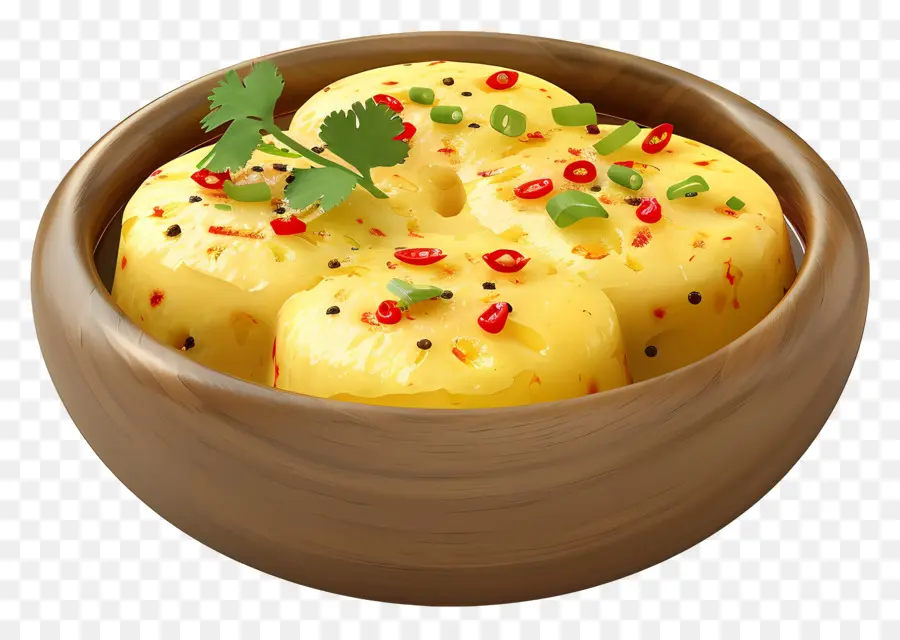 Dhokla Yemeği，Buharda Pişirilmiş Kekler PNG