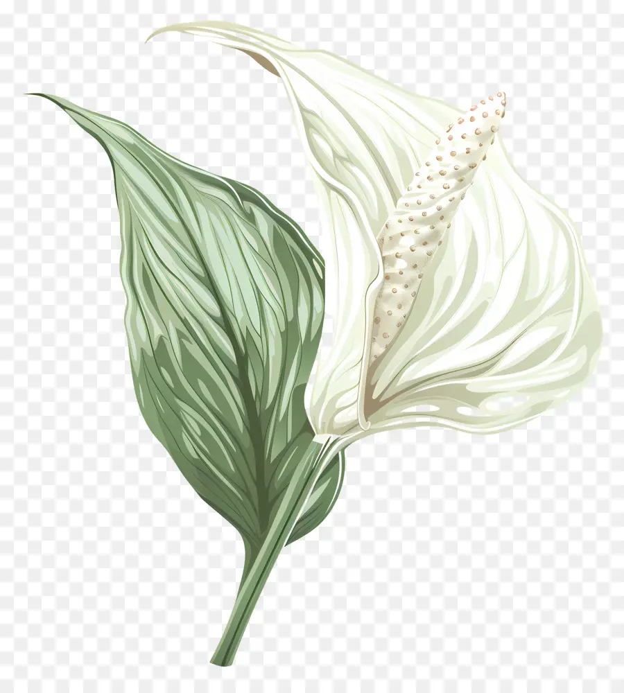 Tek Barış Lily，Beyaz Kaladyum Bitkisi PNG