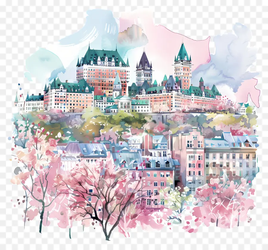 Quebec şehir Manzarası，şehir Silüeti PNG
