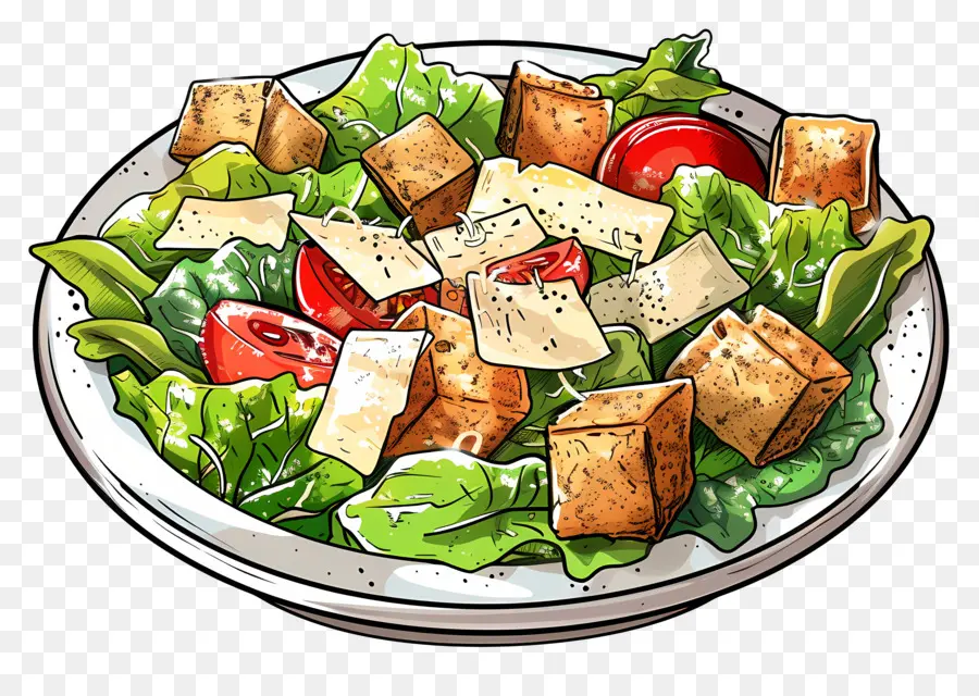 Sezar Salatası，Salata PNG