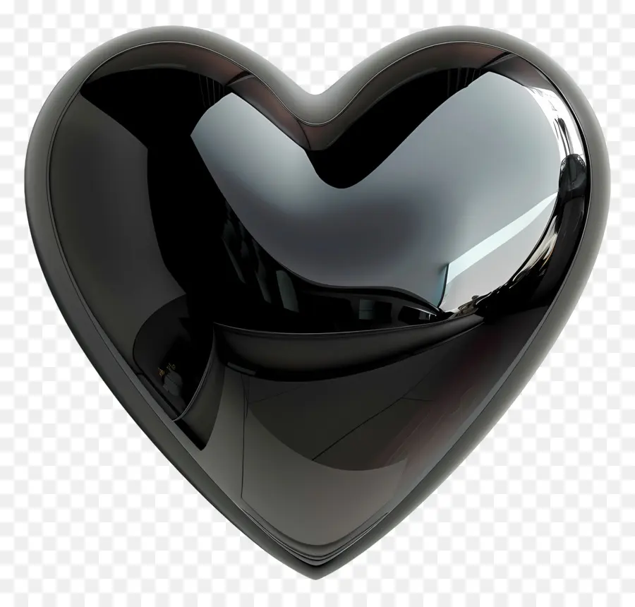 Siyah Kalp，Kalp şeklinde Ayna PNG