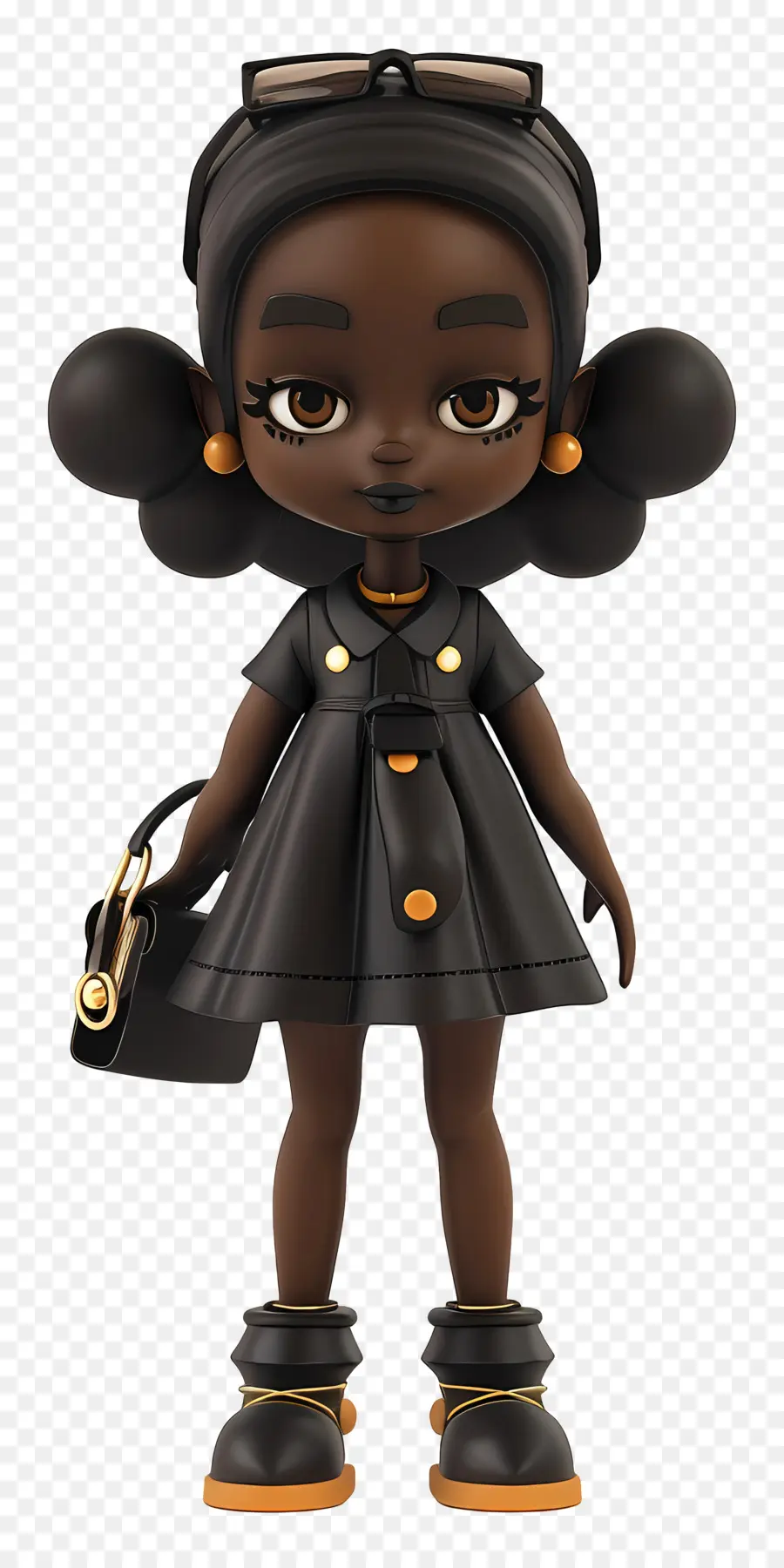 Siyah Moda Kız，Siyah Elbise PNG