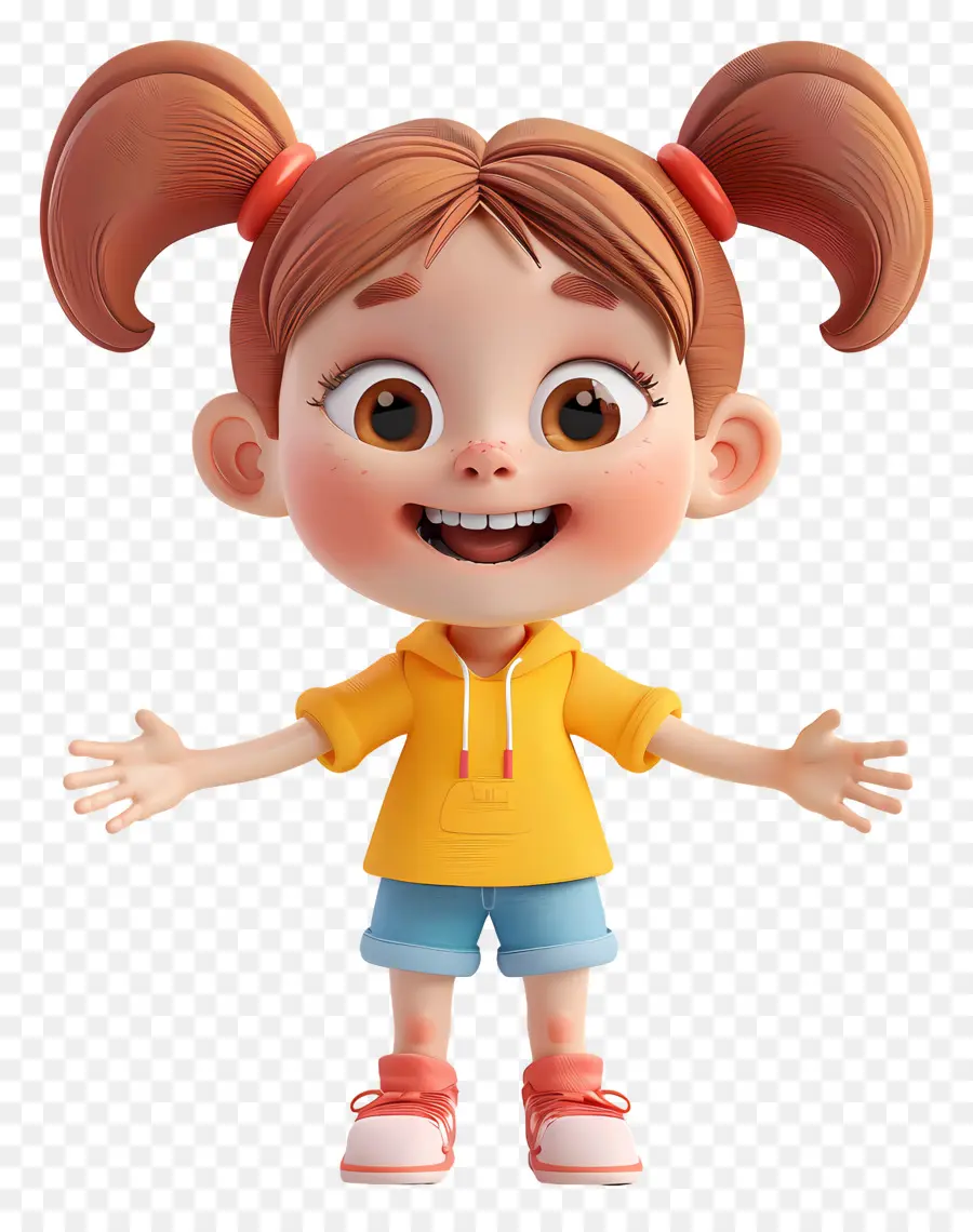 Mutlu Küçük Kız，çizgi Film Karakteri PNG