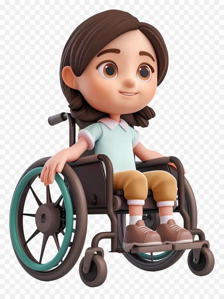 Tekerlekli Sandalyede Küçük Kız，Sakatlık PNG