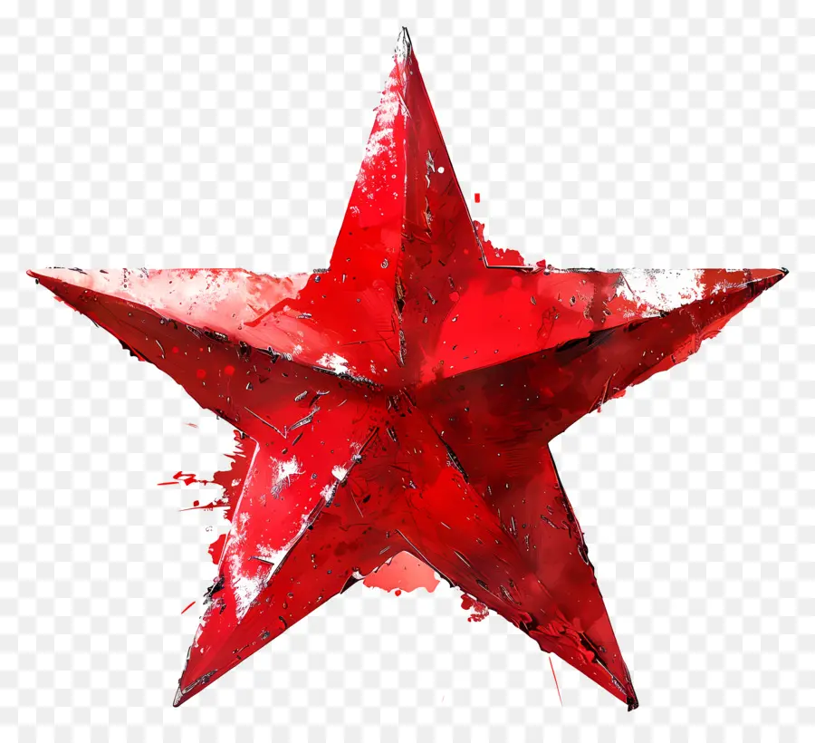 Kırmızı Yıldız，Metal Parıltı PNG