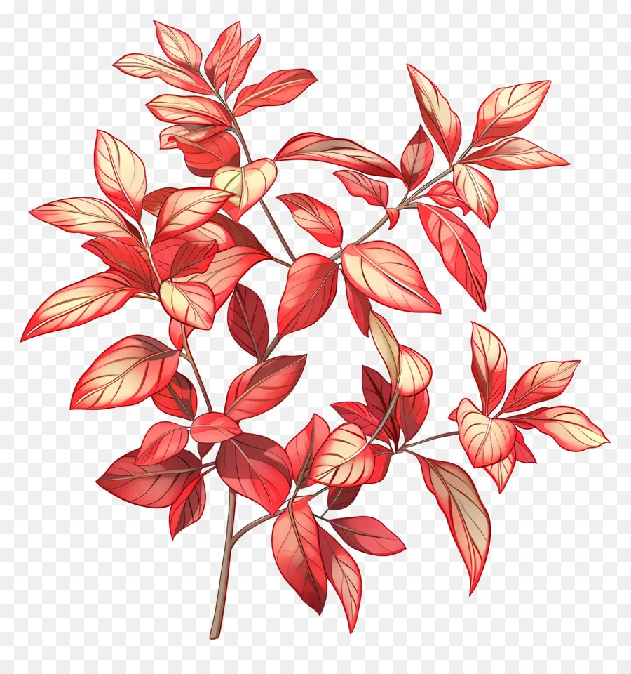 Nandina Evcil，Kırmızı Yapraklar PNG