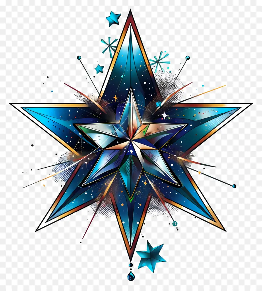 Estetik Yıldız，Mavi Yıldız PNG