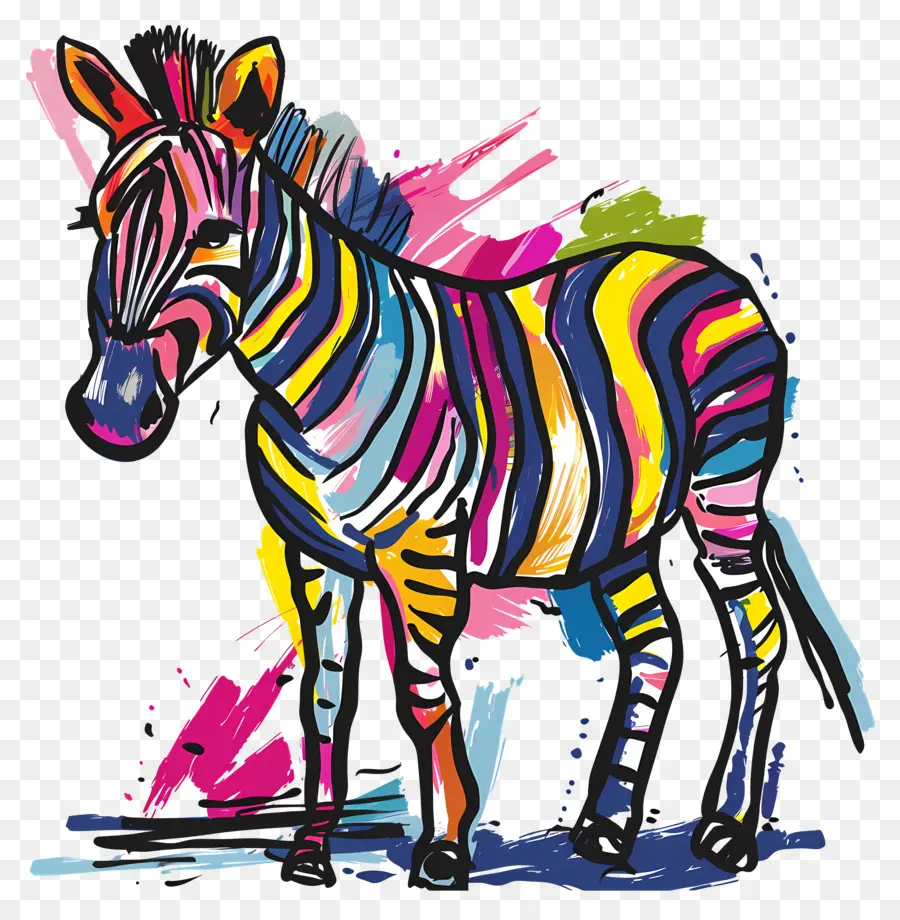 Zebra，Gökkuşağı Zebra PNG