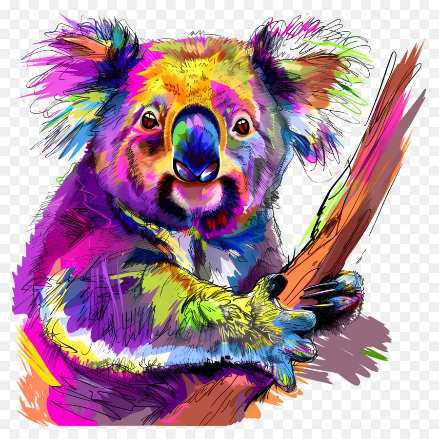 Koala Ayısı，Renkli Koala PNG